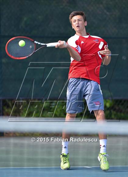 Thumbnail 2 in NCHSAA 4A Men Tennis Championships photogallery.