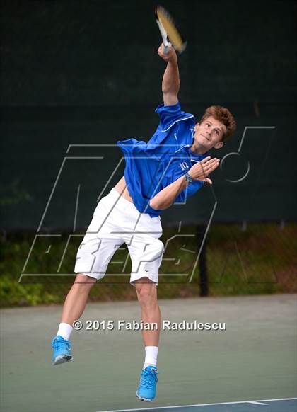 Thumbnail 2 in NCHSAA 4A Men Tennis Championships photogallery.
