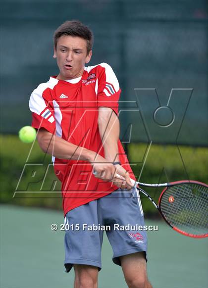 Thumbnail 2 in NCHSAA 4A Men Tennis Championships photogallery.