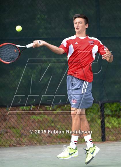Thumbnail 3 in NCHSAA 4A Men Tennis Championships photogallery.