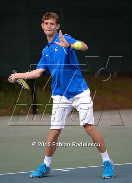 Thumbnail 1 in NCHSAA 4A Men Tennis Championships photogallery.