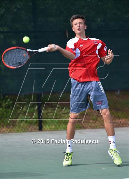 Thumbnail 2 in NCHSAA 4A Men Tennis Championships photogallery.