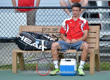 Thumbnail 3 in NCHSAA 4A Men Tennis Championships photogallery.