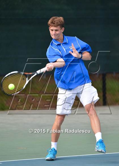 Thumbnail 3 in NCHSAA 4A Men Tennis Championships photogallery.