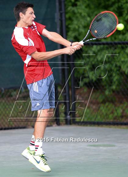 Thumbnail 3 in NCHSAA 4A Men Tennis Championships photogallery.