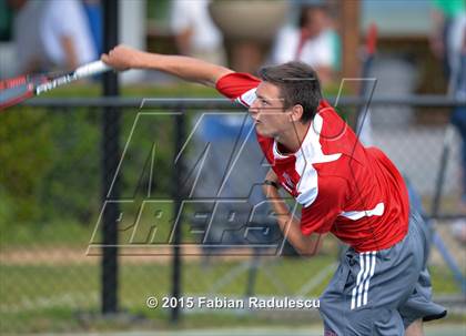 Thumbnail 1 in NCHSAA 4A Men Tennis Championships photogallery.