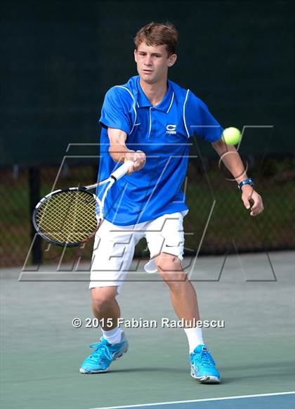 Thumbnail 3 in NCHSAA 4A Men Tennis Championships photogallery.