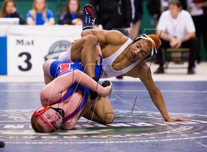 Thumbnail 2 in NCHSAA State 3A Boys Wrestling Championships (Finals) photogallery.