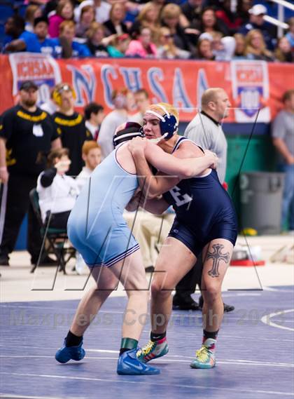 Thumbnail 2 in NCHSAA State 3A Boys Wrestling Championships (Finals) photogallery.