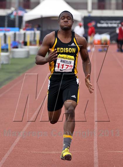 Thumbnail 2 in Arcadia Invitational (100 M Dash) photogallery.