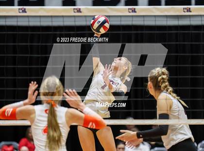 Thumbnail 2 in Davenport vs. Celina (UIL 4A Volleyball Semi-Final) photogallery.