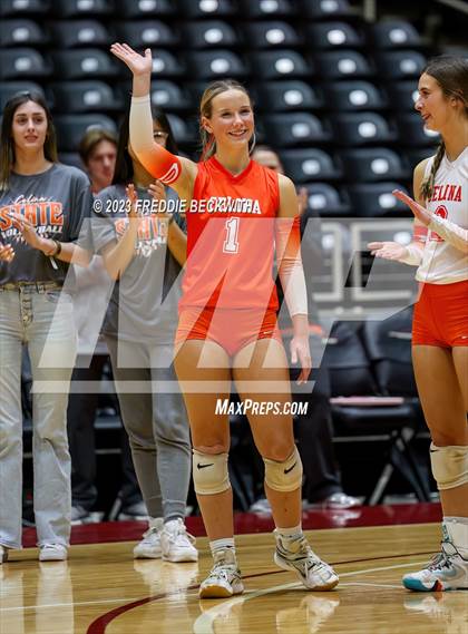 Thumbnail 3 in Davenport vs. Celina (UIL 4A Volleyball Semi-Final) photogallery.