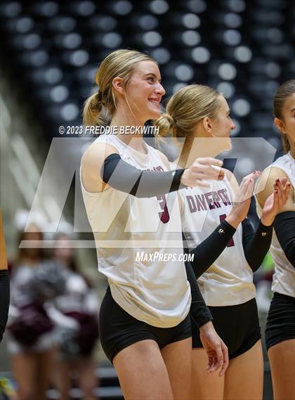 Thumbnail 1 in Davenport vs. Celina (UIL 4A Volleyball Semi-Final) photogallery.