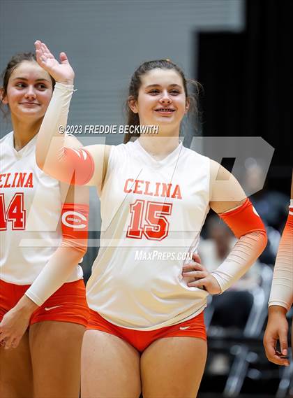 Thumbnail 1 in Davenport vs. Celina (UIL 4A Volleyball Semi-Final) photogallery.