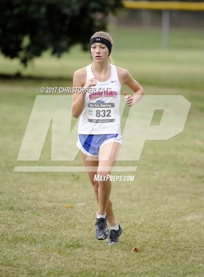 Thumbnail 1 in IHSA 1A Girls Cross Country Sectional (Benton) photogallery.