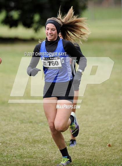 Thumbnail 2 in IHSA 1A Girls Cross Country Sectional (Benton) photogallery.