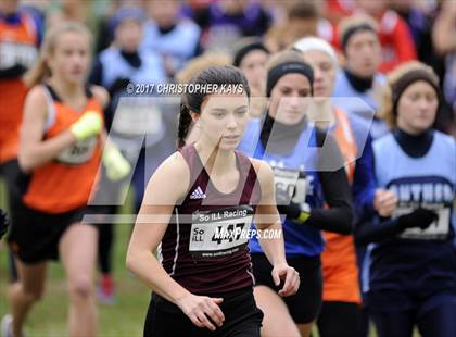 Thumbnail 1 in IHSA 1A Girls Cross Country Sectional (Benton) photogallery.