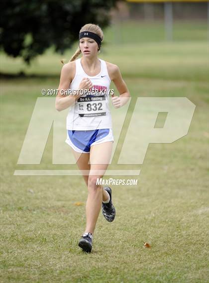 Thumbnail 2 in IHSA 1A Girls Cross Country Sectional (Benton) photogallery.