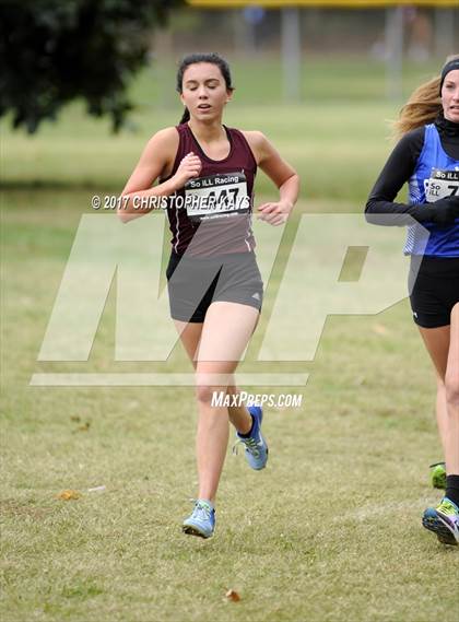 Thumbnail 1 in IHSA 1A Girls Cross Country Sectional (Benton) photogallery.