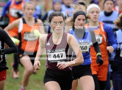 Thumbnail 3 in IHSA 1A Girls Cross Country Sectional (Benton) photogallery.