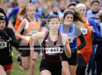 Thumbnail 2 in IHSA 1A Girls Cross Country Sectional (Benton) photogallery.
