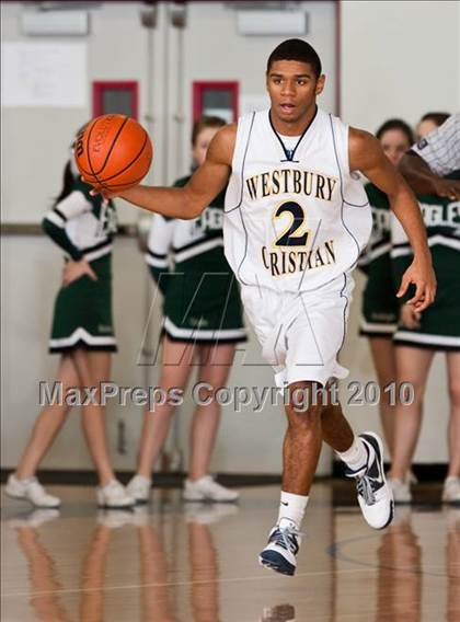 Thumbnail 3 in Fort Bend Baptist vs. Westbury Christian (TAPPS District 4-4A Basketball Tournament) photogallery.