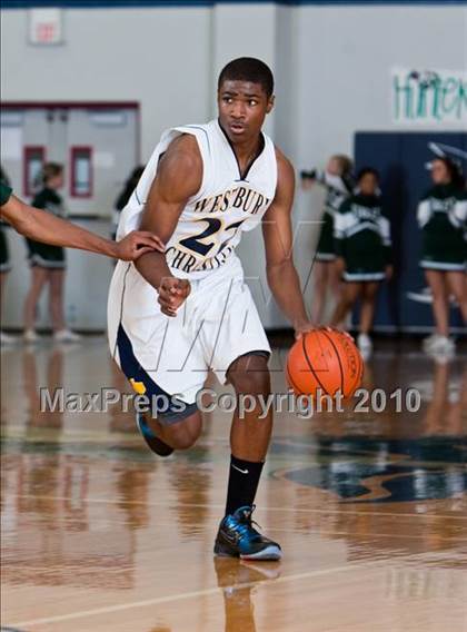 Thumbnail 1 in Fort Bend Baptist vs. Westbury Christian (TAPPS District 4-4A Basketball Tournament) photogallery.