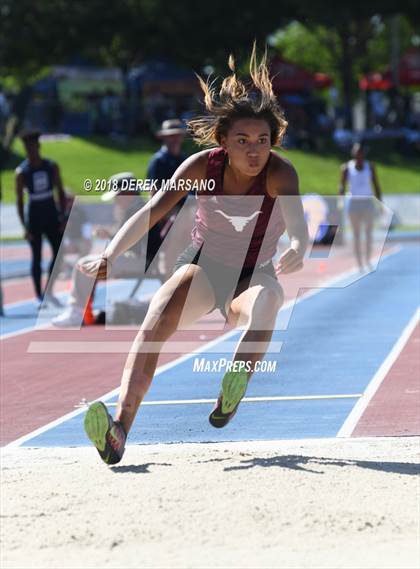 Thumbnail 1 in CIF State Track and Field Championships (Girls Long Jump Qualifying) photogallery.