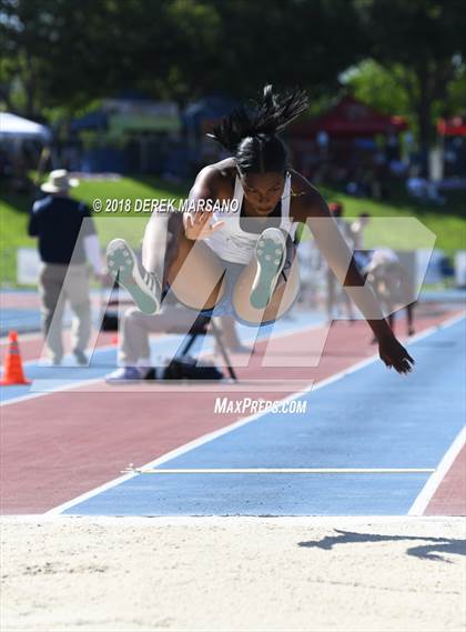 Thumbnail 2 in CIF State Track and Field Championships (Girls Long Jump Qualifying) photogallery.
