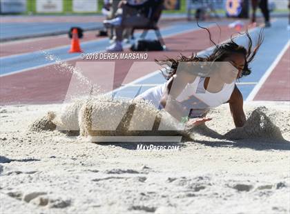 Thumbnail 1 in CIF State Track and Field Championships (Girls Long Jump Qualifying) photogallery.