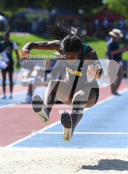 Thumbnail 1 in CIF State Track and Field Championships (Girls Long Jump Qualifying) photogallery.