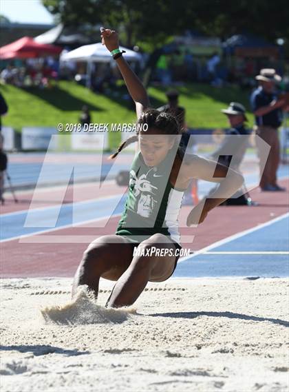 Thumbnail 2 in CIF State Track and Field Championships (Girls Long Jump Qualifying) photogallery.