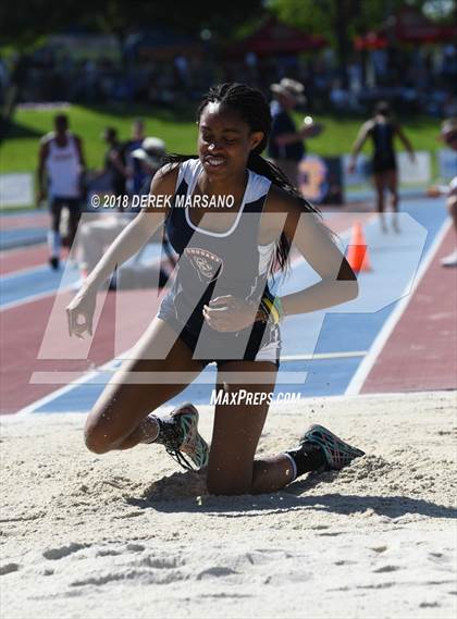 Thumbnail 3 in CIF State Track and Field Championships (Girls Long Jump Qualifying) photogallery.