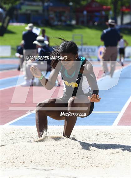 Thumbnail 3 in CIF State Track and Field Championships (Girls Long Jump Qualifying) photogallery.