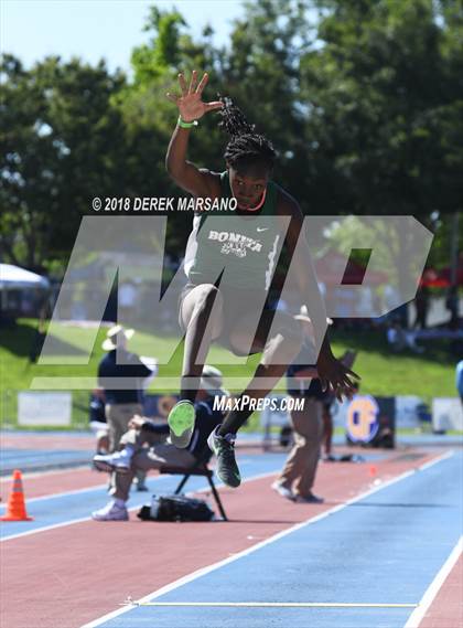 Thumbnail 3 in CIF State Track and Field Championships (Girls Long Jump Qualifying) photogallery.