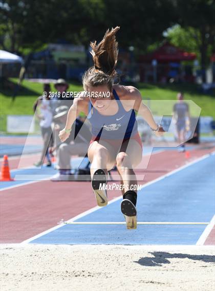 Thumbnail 1 in CIF State Track and Field Championships (Girls Long Jump Qualifying) photogallery.