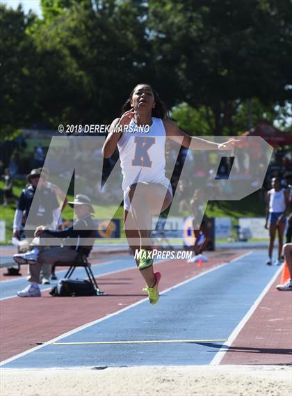 Thumbnail 1 in CIF State Track and Field Championships (Girls Long Jump Qualifying) photogallery.