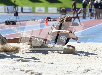 Thumbnail 2 in CIF State Track and Field Championships (Girls Long Jump Qualifying) photogallery.