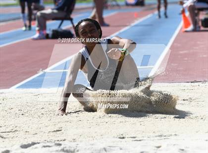 Thumbnail 1 in CIF State Track and Field Championships (Girls Long Jump Qualifying) photogallery.