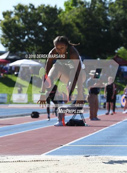Thumbnail 3 in CIF State Track and Field Championships (Girls Long Jump Qualifying) photogallery.