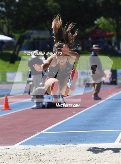 Thumbnail 3 in CIF State Track and Field Championships (Girls Long Jump Qualifying) photogallery.