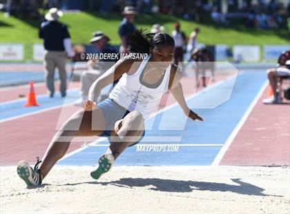 Thumbnail 3 in CIF State Track and Field Championships (Girls Long Jump Qualifying) photogallery.