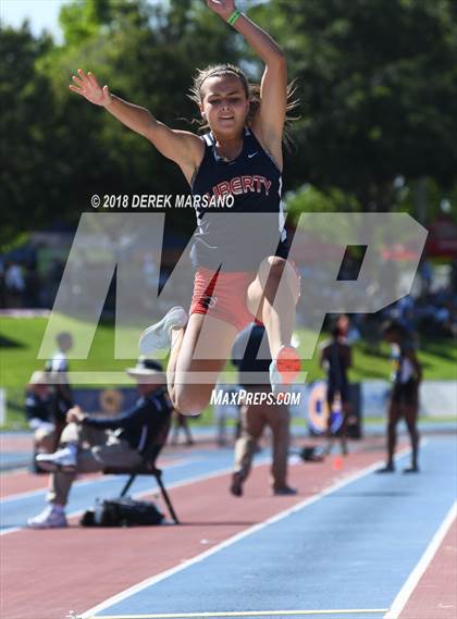 Thumbnail 1 in CIF State Track and Field Championships (Girls Long Jump Qualifying) photogallery.