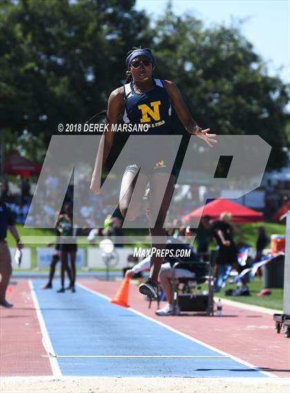 Thumbnail 3 in CIF State Track and Field Championships (Girls Long Jump Qualifying) photogallery.