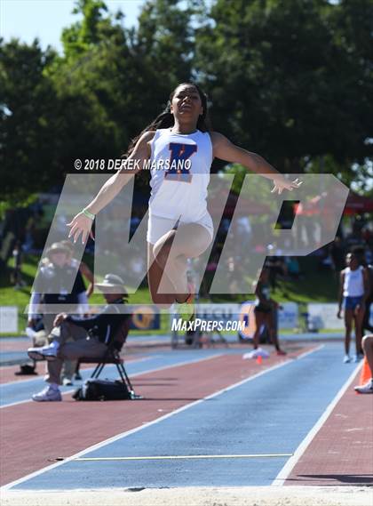 Thumbnail 2 in CIF State Track and Field Championships (Girls Long Jump Qualifying) photogallery.
