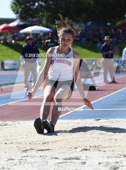 Thumbnail 3 in CIF State Track and Field Championships (Girls Long Jump Qualifying) photogallery.