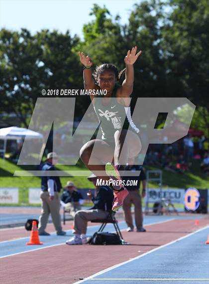 Thumbnail 1 in CIF State Track and Field Championships (Girls Long Jump Qualifying) photogallery.