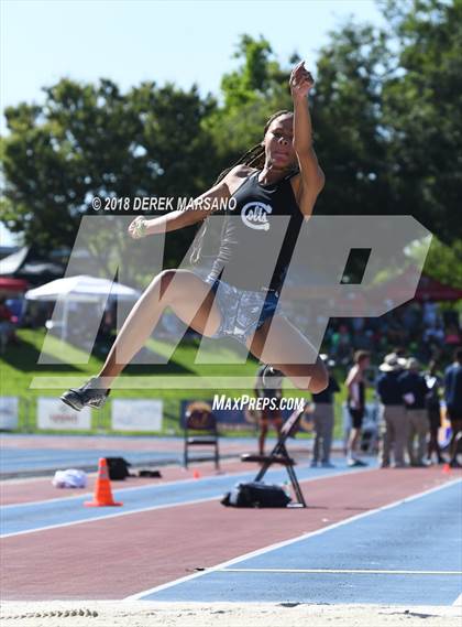 Thumbnail 2 in CIF State Track and Field Championships (Girls Long Jump Qualifying) photogallery.