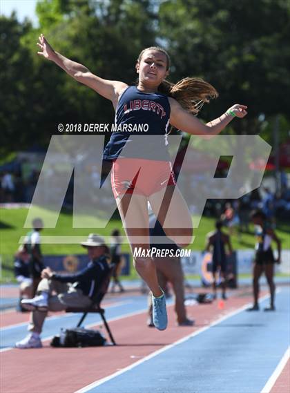 Thumbnail 3 in CIF State Track and Field Championships (Girls Long Jump Qualifying) photogallery.