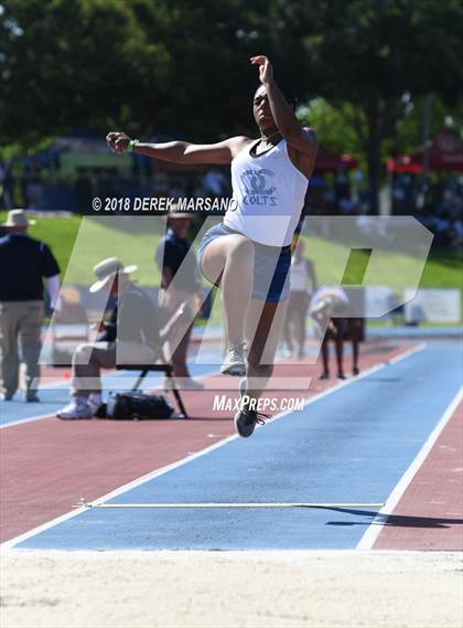 Thumbnail 3 in CIF State Track and Field Championships (Girls Long Jump Qualifying) photogallery.